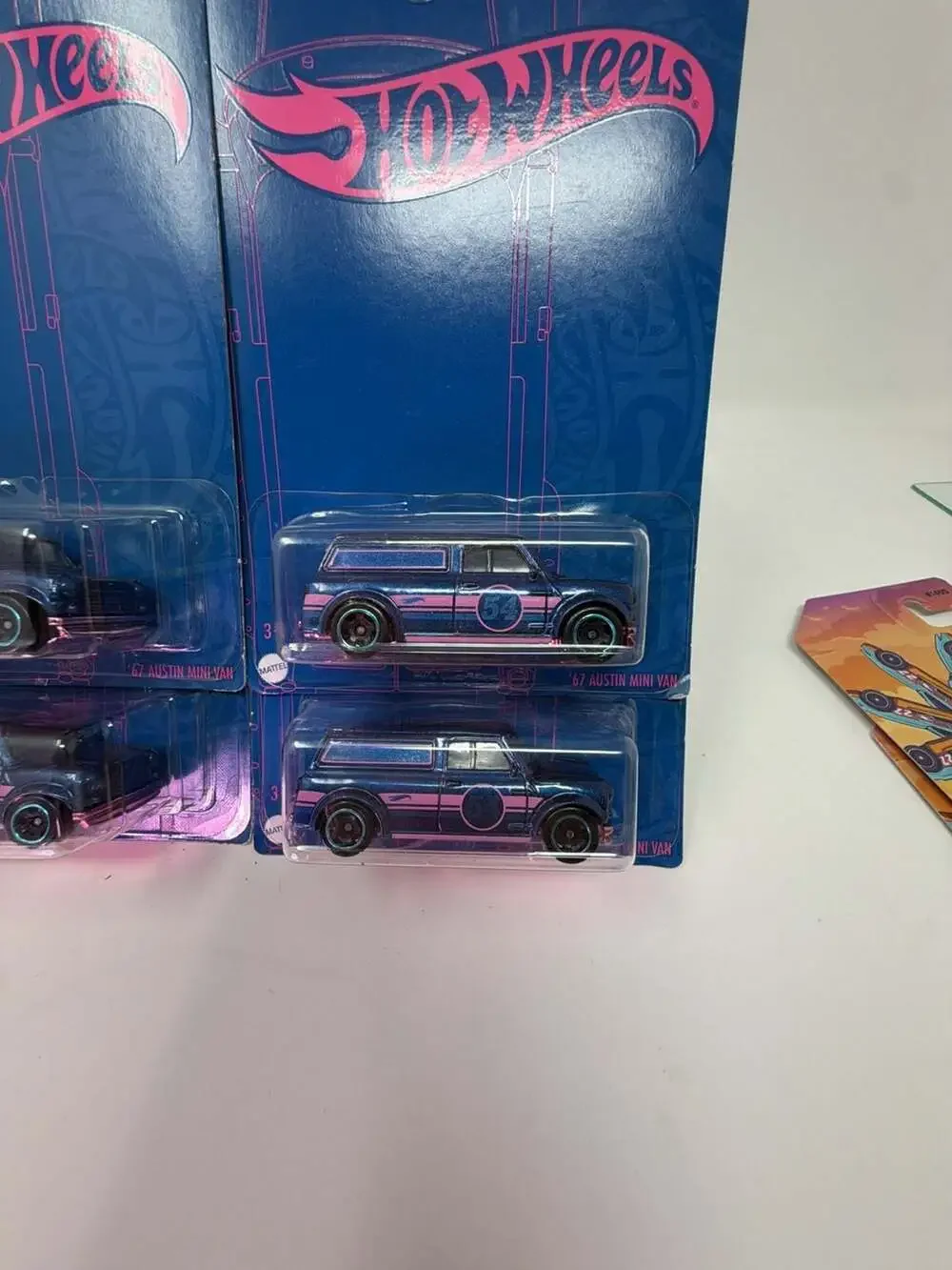 Hot Wheels 54th Anniversary 67 Austin Mini Van Blue & Pink 2/5